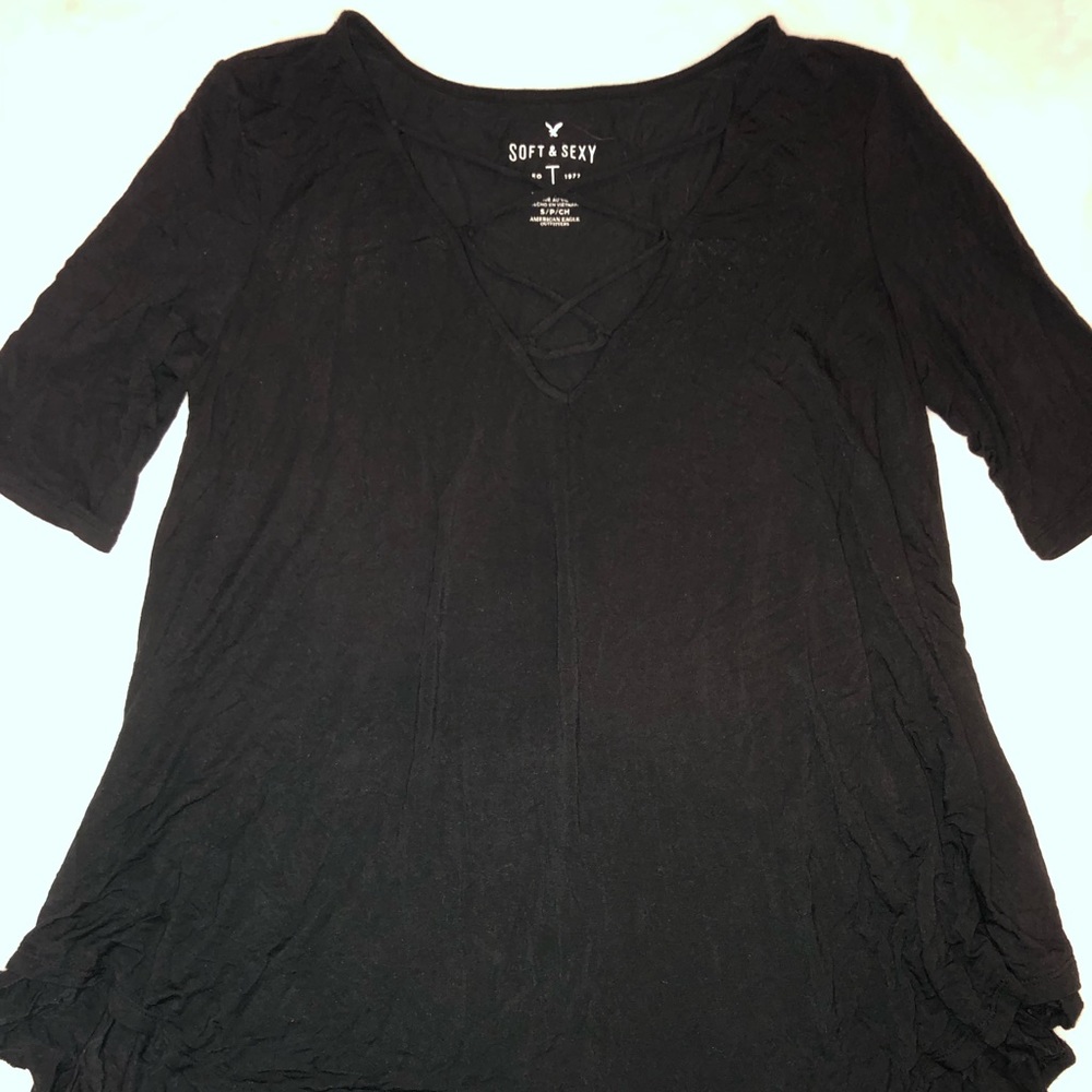 American Eagle Soft and Sexy Black Shirt
